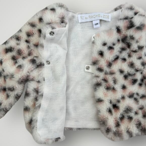 NWOT Rachel Zoe Leopard Print Fur Cape 12 Month Baby Girl - Picture 3 of 4